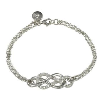 For Ronaldo silver charm bracelet with CZ diamond