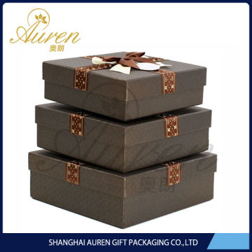 2014 China new design paper nested gift boxes for christmas chocolate with ribbon knot