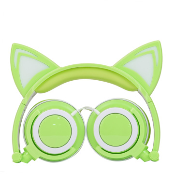 Auriculares gato resplandeciente auriculares color Macoron para niños