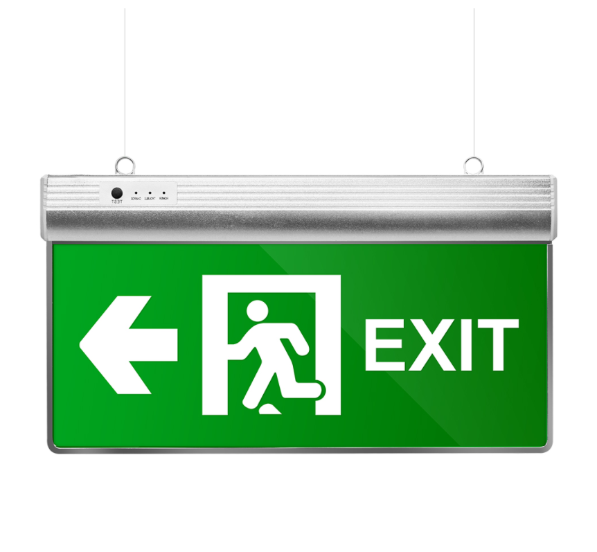 Segno di uscita di emergenza a LED verde