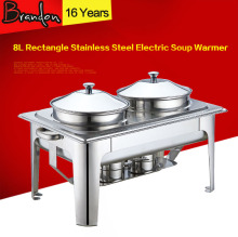 Brandon Double Soup Pot Rectangle Stainless Steel Electric Soup Warmer / Soup Pot / Commercial Soup Warmer