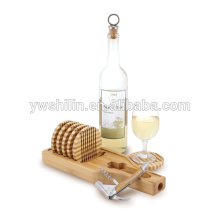 Hot Sales Creative wine bottles Bamboo Coaster Sets