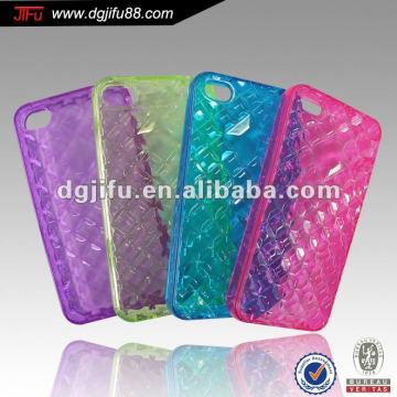 TPU case for iphone 4&4s High clear Diamonds design; China Factory Alibaba express mobile phone case