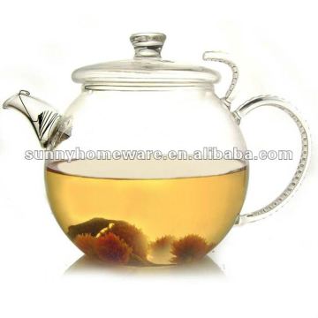 heat resistant glass teaware set/glass teapot with handle/blooming teapot