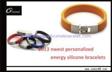 Power Balance Silicone Bracelet With Stainless Steel Calps To Recuperate Physical Fitness