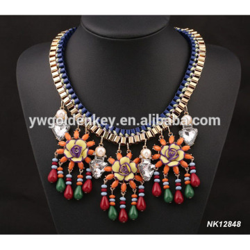 wholesale Fashion chunky beaded necklace metal chain necklace