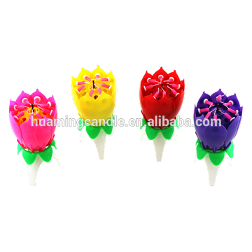 Flower Birthday Musical cake Candle