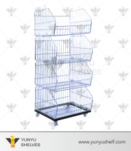 New products chromed steel free standing wire display rack
