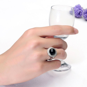 Beautiful Black agate new design finger ring jewelry