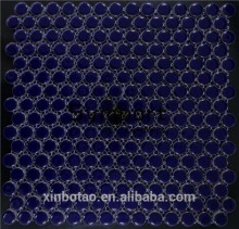 HOT SALE deep blue color gradient penny round ceramic mosiac tile