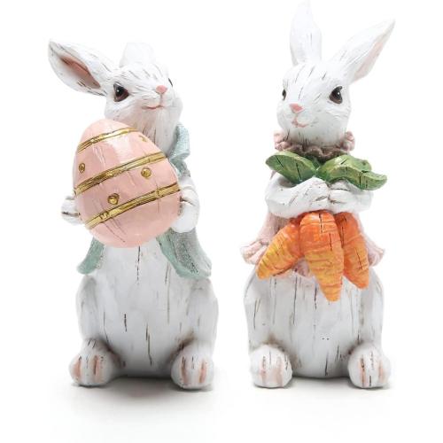 Bunny Figurines(Easter White Rabbit 2pcs)