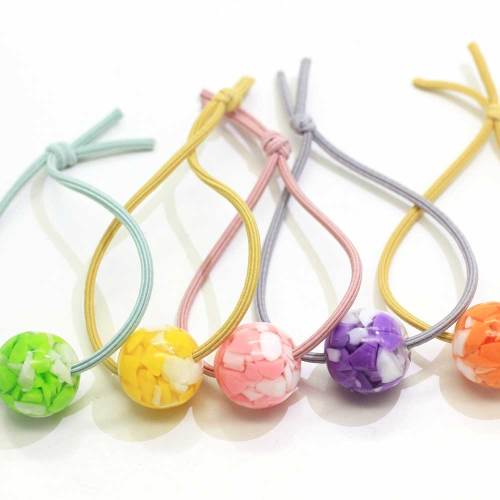 Colored Round Beads Elastic Hair Band Tie Women Girls Simple Fashion Hair Scrunchies Ponytail Holders Hair Accessories