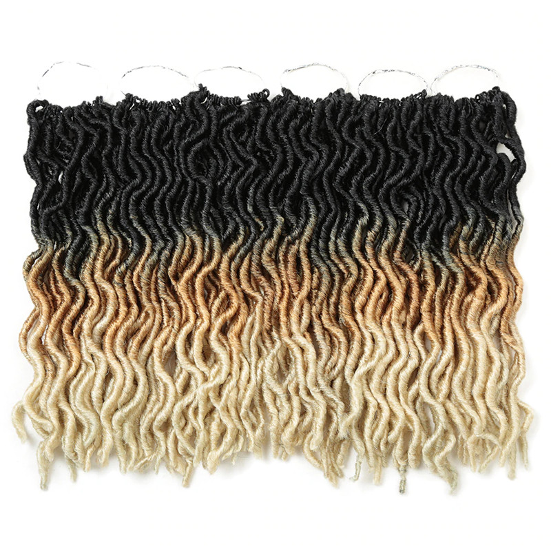 18inch Gypsy Locs Crochet Faux Nu Loc Wavy Goddess Boho Dreadlocks Twist Braiding Hair Extension Gypsy