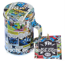 Round condiment tin box