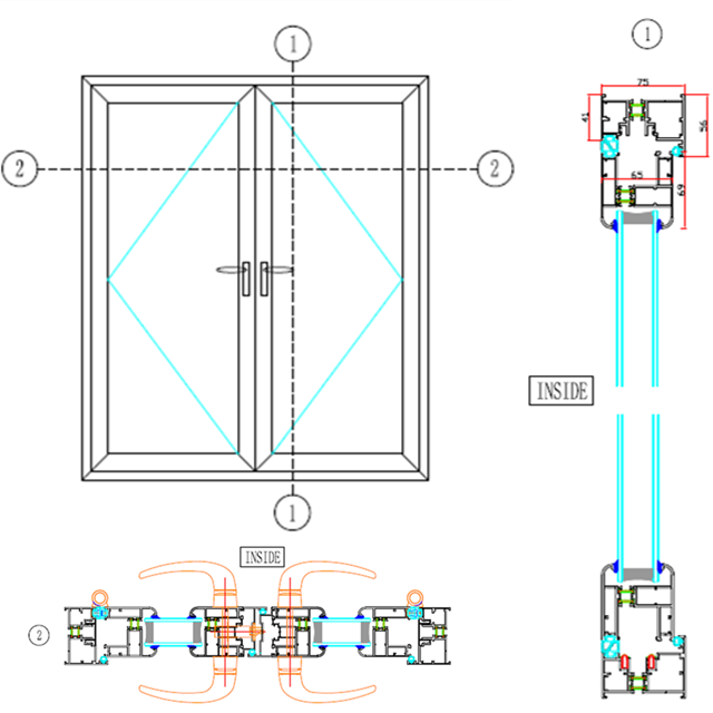 China supply soft closing double upvc glass sliding aluminum door price