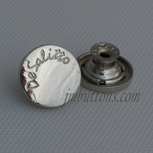 shiny silver embossed name jeans jacket buttons