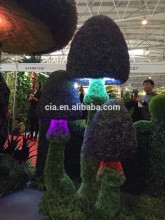 Mushroom Topiary Grass sculpture , Aritificial Plastic Plant Sculpture
