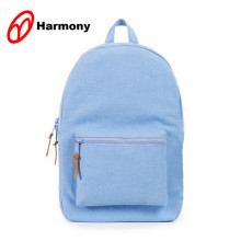 Simple freely design light blue jean custom school bag