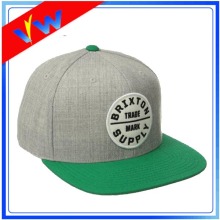 6 Panels Wool Crown Leather Patch Cap