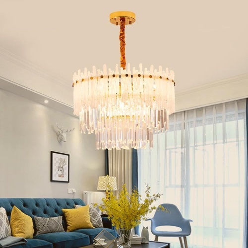 LEDER Beaded Crystal White Chandelier