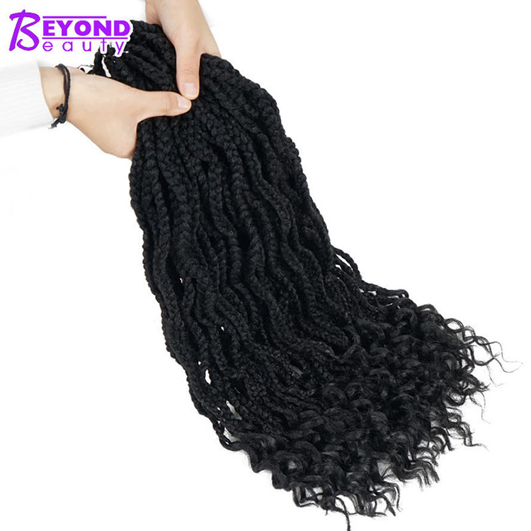 Curly crochet Box braided hair Pre Looped Goddess box braids Wavy Locs crochet hair ombre synthetic braiding Hair curly