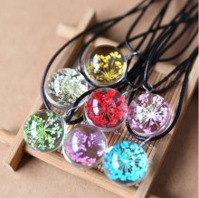 Artificial murano glass flower necklace, pendant necklace