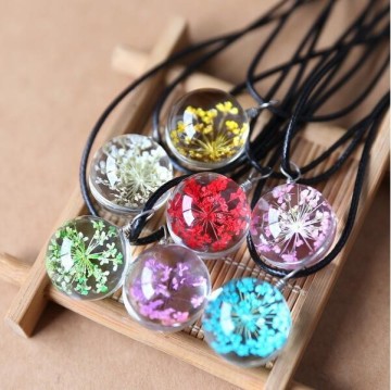 Artificial murano glass flower necklace, pendant necklace