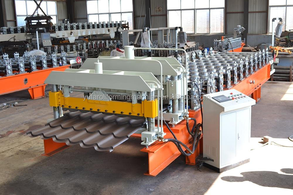 YUFA colour metal deck roof sheet glazed tile roll forming machine hot sale