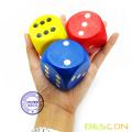 Bescon Big Solid 2 inch Wooden Dice Set of 6pcs - Large Gaming Dice Set 2" with Drawstring Canvas Bag - Large Wood Dice Set