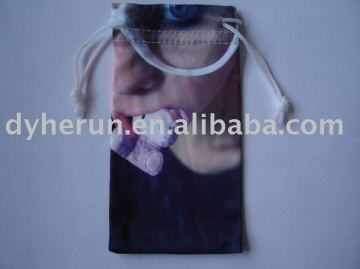 mobile phone pouch with drawstring