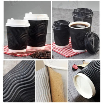 Ripple Wall Cup Printed Disposable Paper Coffee Cups