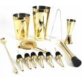 High Quality Unique Custom Logo Perfect Home Bar Gold color Plated Stainless Steel Bar tools Bartender Kit