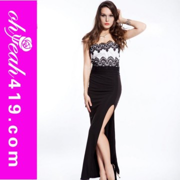 Fashion lace black formal evening dress traditional formal long dress