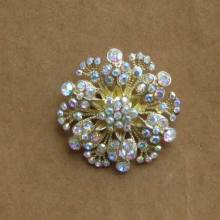 beautiful diamond floral gold rhinestone brooch