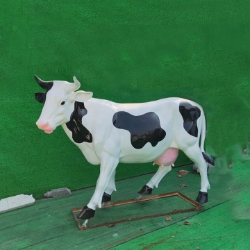 Garden decoration life size painting resin fiberglass cow sculpture