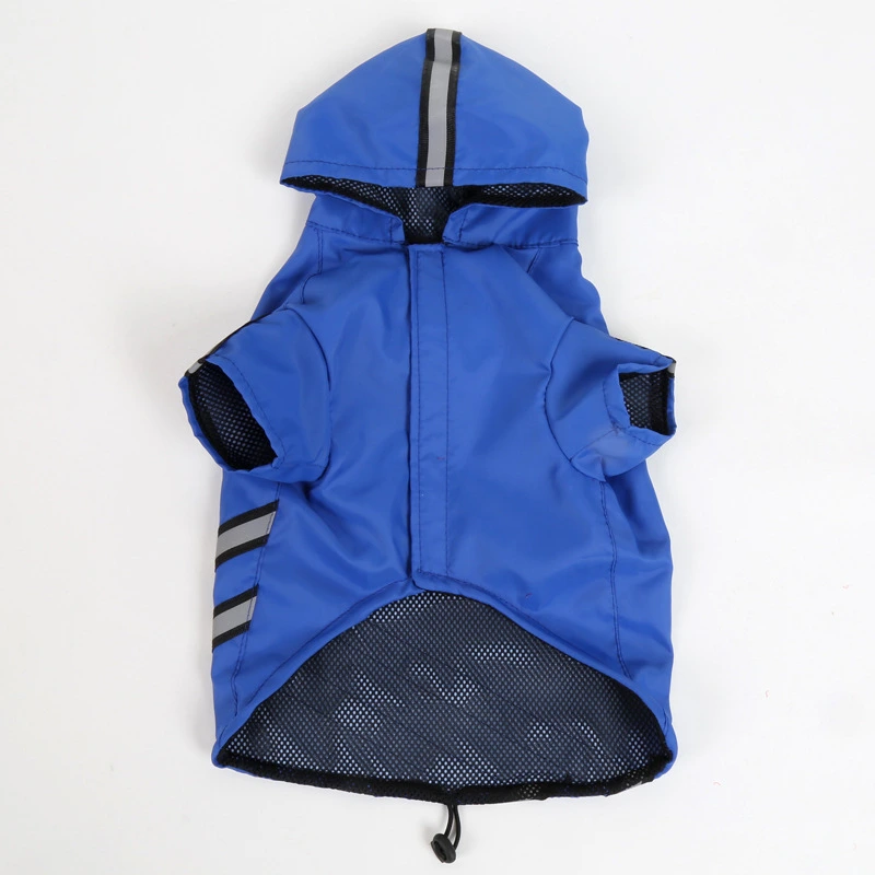 New Dog Raincoat Dog Hooded Double Fluorescent Raincoat Waterproof Pet Raincoat