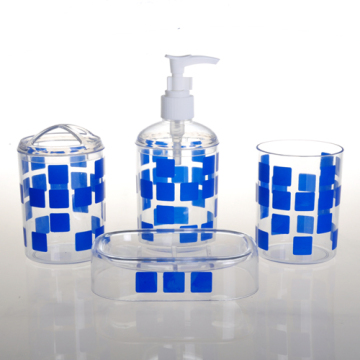pringting bathroom accessory set PS plastic bathroom