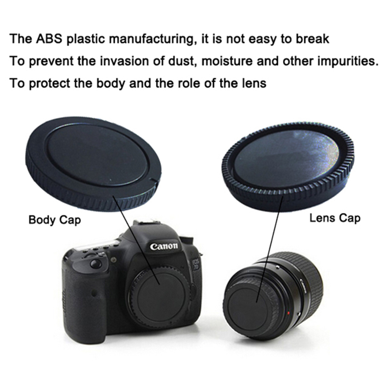 Camera Body Cover + Lens Rear Cover Cap