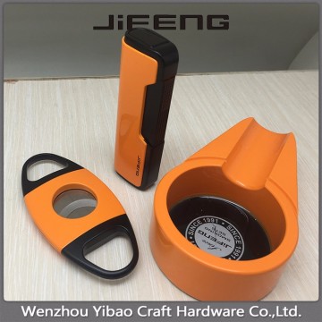 High quality cigar accessories set cigar cutter,cigar lighter,cigar ashtray