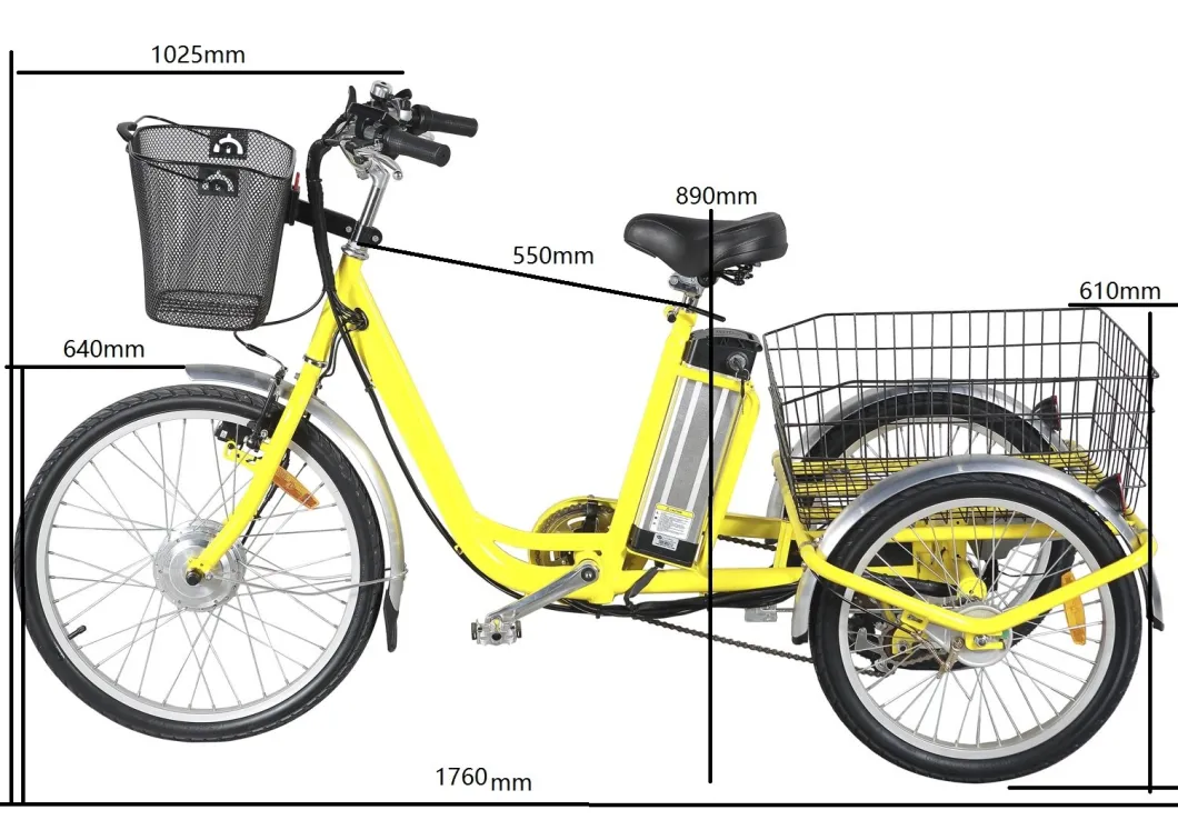 Stock Adult Electric Motorized Tricycles 3 Wheel Electric Bicycles