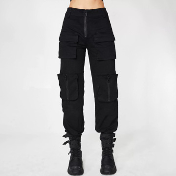OEM Customized Wholesale Black Cargo Pants Women Custom