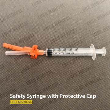 Disposable Medical Safety Syringe with Protective Cap