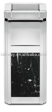 Hotel lobby marble dustbin ashtray/metal dustbin with ashtray/metal spinning ashtray