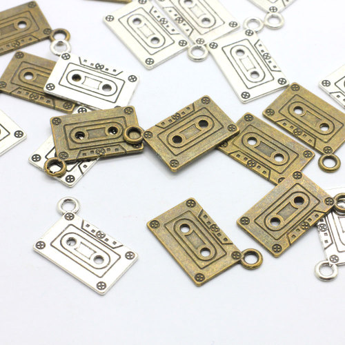 Χονδρικό Kawaii Mini Loose Sound Recorder Tape Shape Two Gold 100pcs for Keychains Jewelry Making Bead Charm