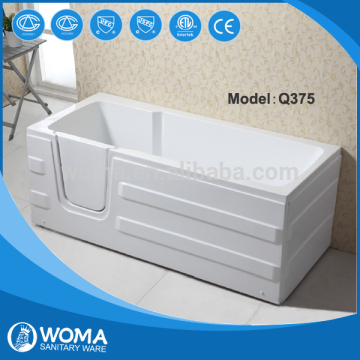 Model Q375 High quality acrylic soaking walk in bathtub for old people and disabled people