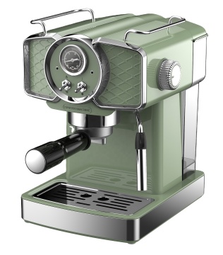 Retro Design 19-Bar Espresso Machine with Pressure Gauge
