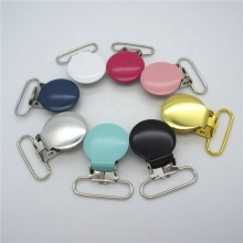 Factory Supply 1.0 Inch Colorful Safety Round Baby Metal Suspender Clips