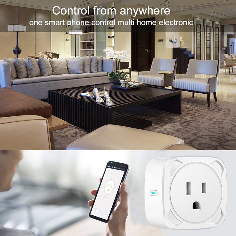 US Wifi Mini Plug 220v 10A OEM Wireless Google Home Remote Control Amazon Alexa Smart Socket Outlet