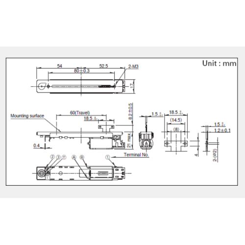 RS60N11M-serie schuifpotentiometer