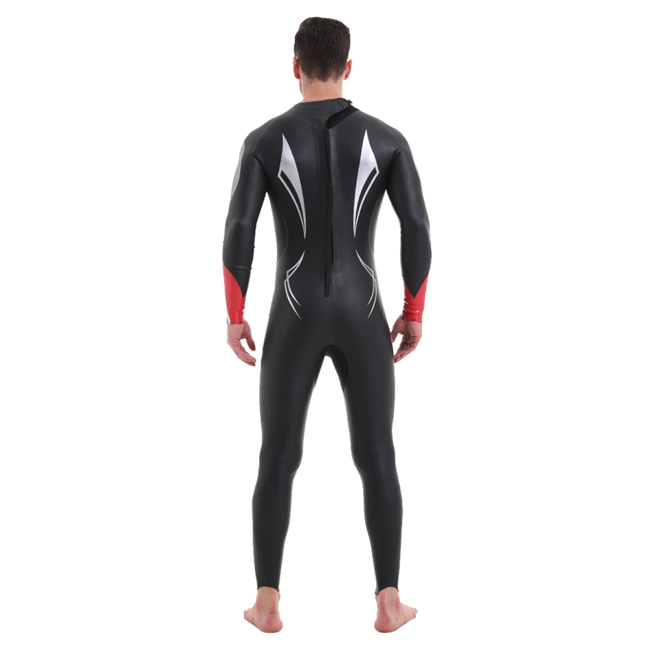 Seackin Mens 3mm νεοπρένιο πίσω φερμουάρ triathlon wetsuits